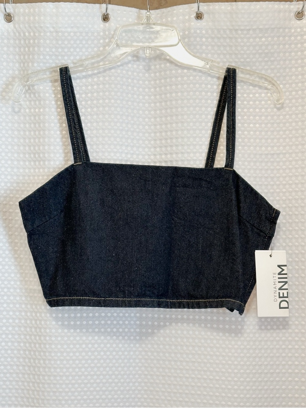Dynamite Dark Indigo Denim Cropped Tank Top